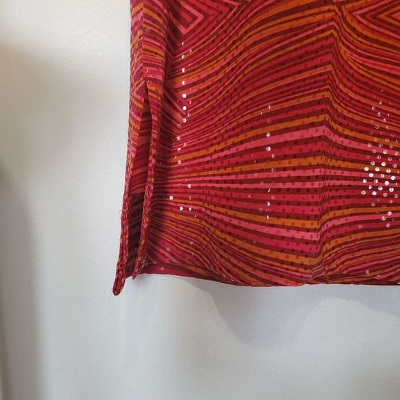 SEXY slinky 70s style red sequined cowl neck dress - Picture 4 of 9